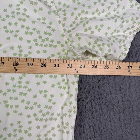 Katin Button Shirt Mens Large White Green Floral Short Sleeve Hawaiian Pocket - Picture 7 of 9